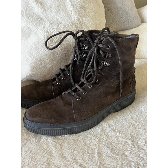 Tod’s Stivaletto Gomma $1,125 Brown Suede Lace Up Ankle Boots Mens US 10.5 EUC main image 6